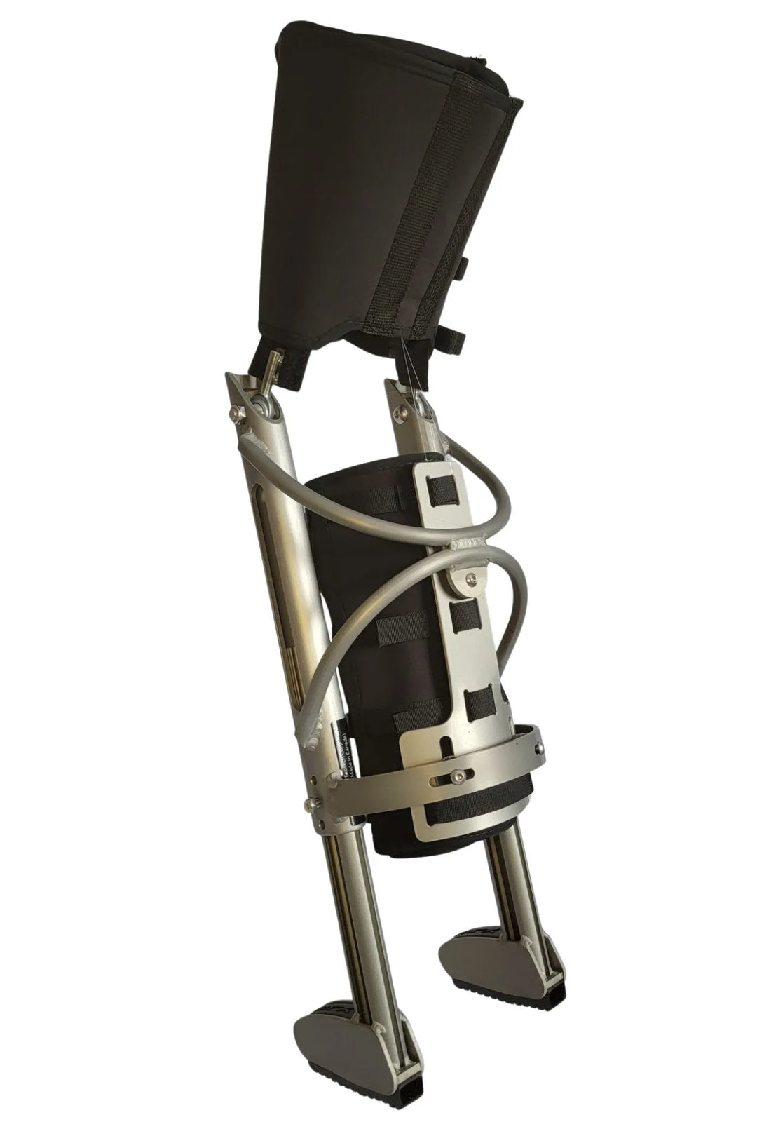XLEG hands free knee crutch alternative — metal frame with adjustable thigh cuff, back view, USA and Canada