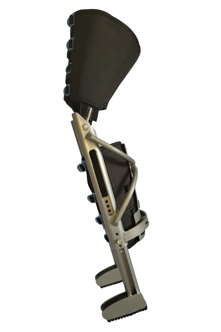 XLEG hands free knee crutch alternative — metal frame with adjustable thigh cuff, side view, USA and Canada